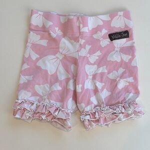 Matilda Jane Pink and White Bow Ruffle Shorts Sz 10